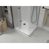 Mexen Lima cabine de douche pliante 90 x 90 cm, transparente, noire + receveur Flat, blanc - 856-090-090-70-00-4010B
