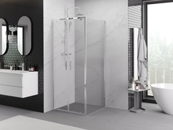 Mexen Exo-BR Duo cabine de douche pivotante 70 x 70 cm, transparent, chrome - 8182-070-070-01-00