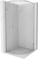 Mexen Exo cabine de douche semi-circulaire coulissante 80 x 80 cm, transparente, chromée - 8131-080-080-01-00
