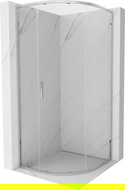 Mexen Exo cabine de douche demi-circulaire coulissante 70 x 70 cm, transparent, chrome - 8131-070-070-01-00