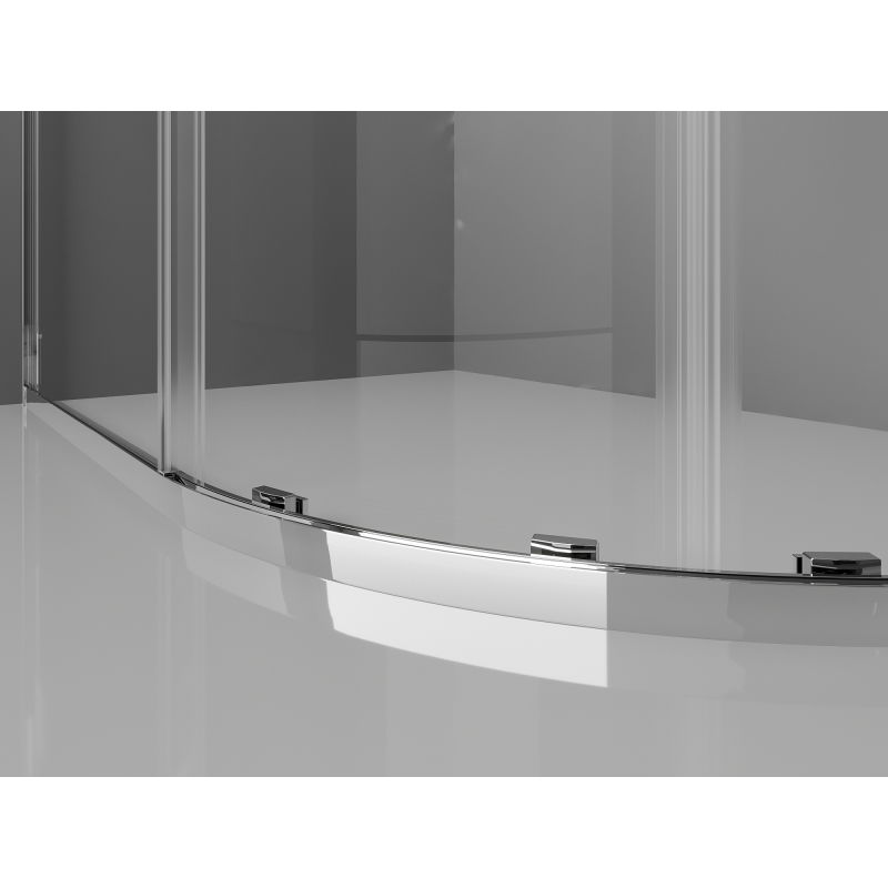Mexen Exo cabine de douche semi-circulaire coulissante 80 x 80 cm, transparente, chromée - 8131-080-080-01-00