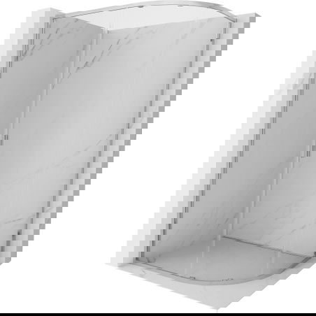 Mexen Exo cabine de douche demi-circulaire asymétrique coulissante 90 x 80 cm, transparent, chrome - 8131-090-080-01-00