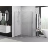 Mexen Exo-S cabine de douche quart de cercle asymétrique coulissante 90 x 80 cm, transparent, chrome - 8131-090-080-01-00