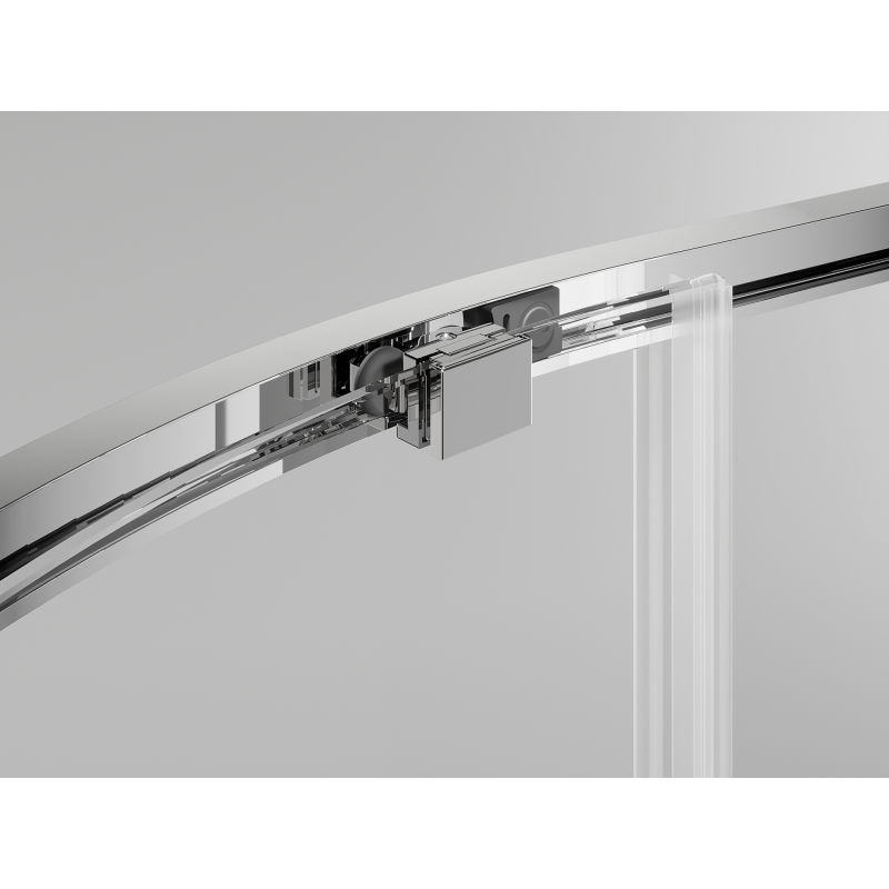 Mexen Exo cabine de douche demi-circulaire asymétrique coulissante 90 x 80 cm, transparent, chrome - 8131-090-080-01-00