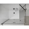 Mexen Lima cabine de douche pliante 90 x 100 cm, transparente, noire + receveur Flat, blanc - 856-090-100-70-00-4010B