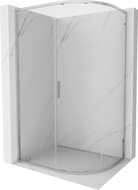 Mexen Exo cabine de douche demi-circulaire asymétrique coulissante 120 x 90 cm, transparent, chrome - 8131-120-090-01-00