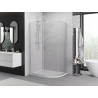 Mexen Exo-S cabine de douche asymétrique semi-circulaire coulissante 100 x 90 cm, transparent, chrome - 8131-100-090-01-00