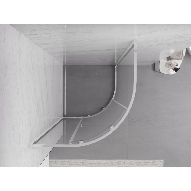 Mexen Exo cabine de douche semi-circulaire coulissante 100 x 100 cm, transparent, chrome - 8131-100-100-01-00