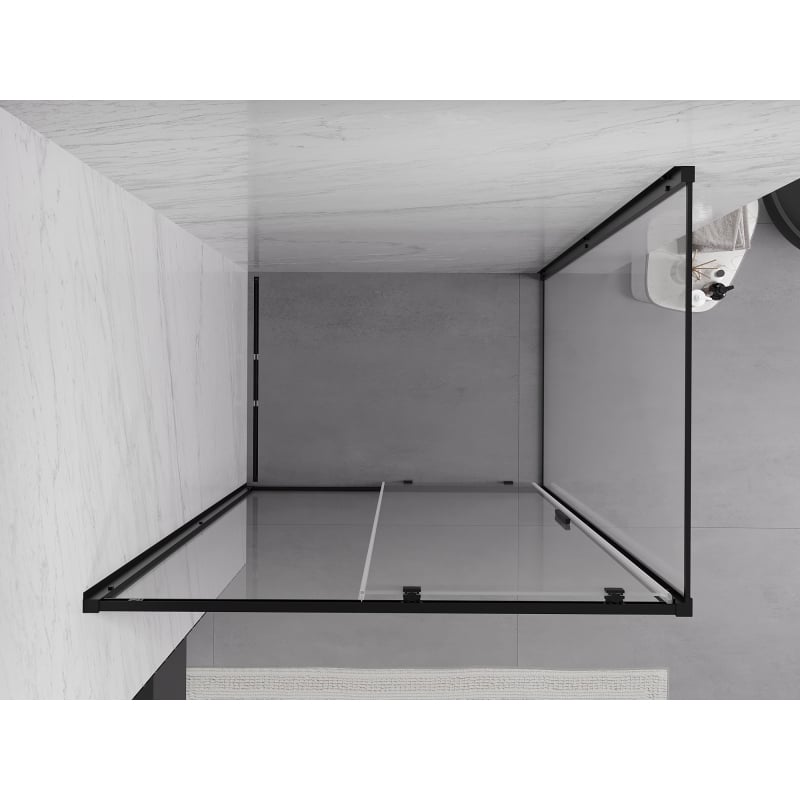 Mexen Exo cabine de douche coulissante 155 x 90 cm, transparent, noir - 8151-155-090-70-00