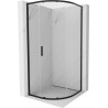 Mexen Exo-S cabine de douche quart de cercle coulissante 70 x 70 cm, transparent, noir - 8131-070-070-70-00