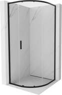 Mexen Exo-S cabine de douche semi-circulaire coulissante 80 x 80 cm, transparente, noire - 8131-080-080-70-00