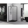 Mexen Exo-S cabine de douche semi-circulaire coulissante 80 x 80 cm, transparente, noire - 8131-080-080-70-00