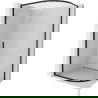 Mexen Exo cabine de douche semi-circulaire asymétrique coulissante 100 x 80 cm, transparent, noir - 8131-100-080-70-00