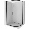 Mexen Exo-S cabine de douche semi-circulaire asymétrique coulissante 100 x 80 cm, transparent, noir - 8131-100-080-70-00