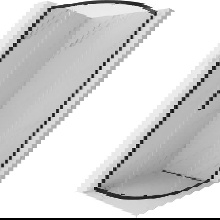 Mexen Exo cabine de douche semi-circulaire coulissante 90 x 90 cm, transparente, noire - 8131-090-090-70-00