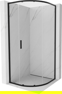 Mexen Exo cabine de douche quart de cercle coulissante 90 x 90 cm, transparente, noire - 8131-090-090-70-00
