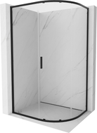 Mexen Exo-S cabine de douche quart de cercle asymétrique coulissante 100 x 90 cm, transparente, noire - 8131-100-090-70-00