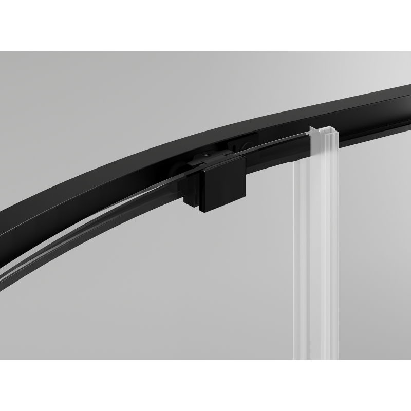 Mexen Exo cabine de douche semi-circulaire asymétrique coulissante 90 x 80 cm, transparent, noir - 8131-090-080-70-00