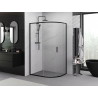 Mexen Exo-S cabine de douche quart de cercle asymétrique coulissante 100 x 90 cm, transparente, noire - 8131-100-090-70-00