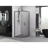 Mexen Exo-S cabine de douche semi-circulaire coulissante 100 x 100 cm, transparent, noir - 8131-100-100-70-00
