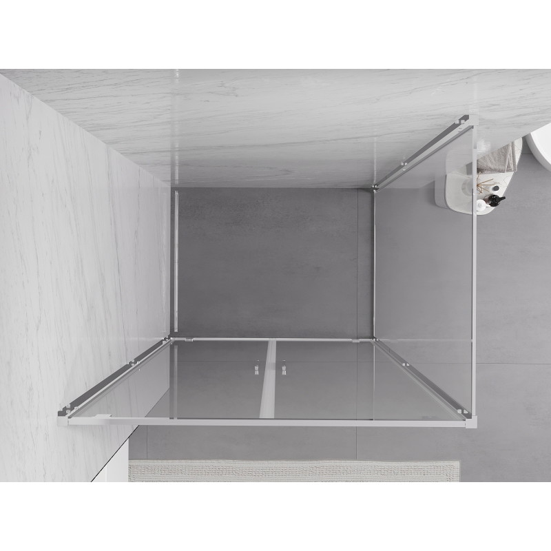 Mexen Exo-BR Duo cabine de douche battante 100 x 70 cm, transparent, chrome - 8182-100-070-01-00