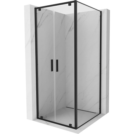 Mexen Exo-BR Duo cabine de douche à battants 70 x 70 cm, transparent, noir - 8182-070-070-70-00