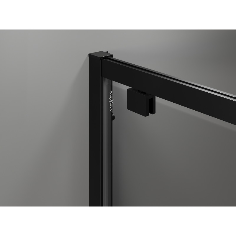 Mexen Exo-BR Duo cabine de douche pivotante 90 x 90 cm, transparente, noire - 8182-090-090-70-00