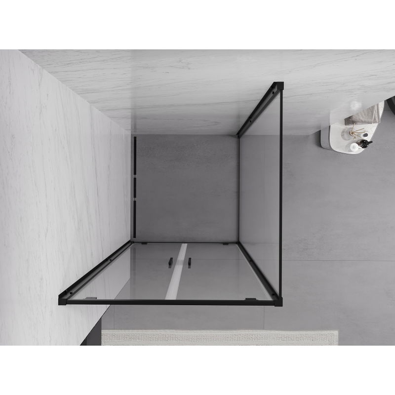 Mexen Exo cabine de douche pivotante 100 x 100 cm, transparent, noir - 8182-100-100-70-00