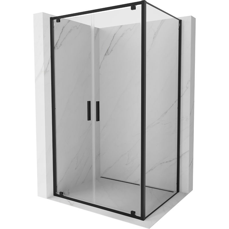 Mexen Exo cabine de douche pivotante 100 x 90 cm, transparent, noir - 8182-100-090-70-00
