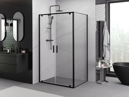 Mexen Exo-BR Duo cabine de douche pivotante 90 x 100 cm, transparente, noire - 8182-090-100-70-00
