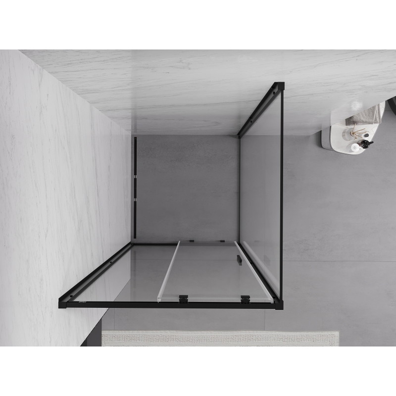 Mexen Exo-S cabine de douche coulissante 95 x 95 cm, transparente, noire - 8151-095-095-70-00