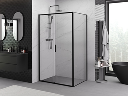 Mexen Exo cabine de douche coulissante 105 x 100 cm, transparent, noir - 8151-105-100-70-00