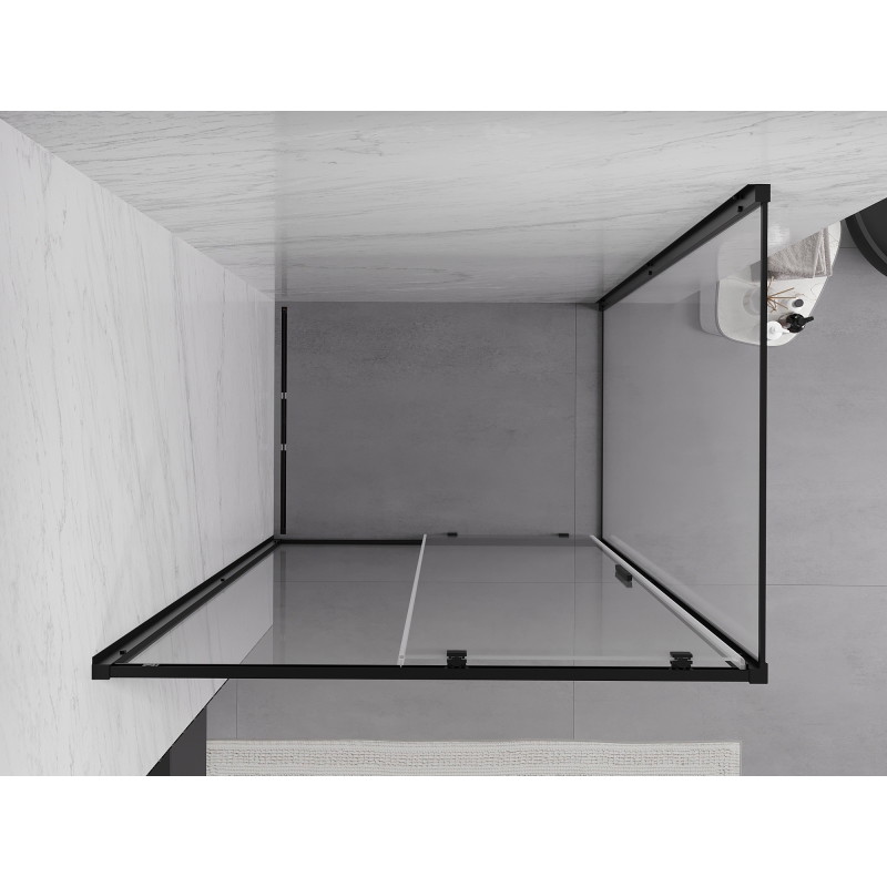 Mexen Exo cabine de douche coulissante 140 x 100 cm, transparent, noir - 8151-140-100-70-00