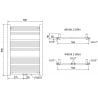 Mexen Mars radiateur de salle de bain 900 x 600 mm, 430 W, noir - W110-0900-600-00-70