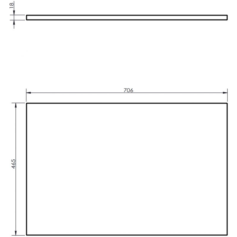 Mexen Uni plan de travail 70 cm, blanc brillant - 91AXX-0704-464-18-00