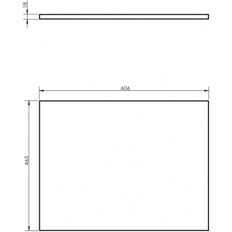 Mexen Uni plateau pour meuble 60 cm, blanc brillant - 91AXX-0604-464-18-00