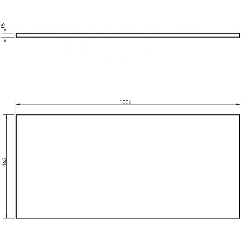 Mexen Uni plan de travail 100 cm, blanc brillant - 91AXX-1004-464-18-00