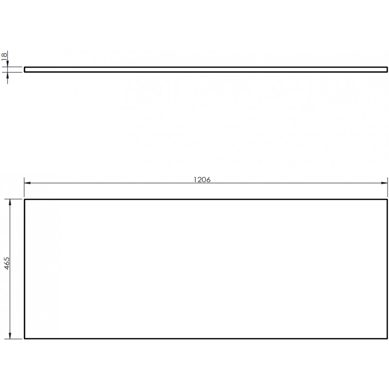 Mexen Uni plateau pour meuble sous vasque 120 cm, blanc brillant - 91AXX-1204-464-18-00