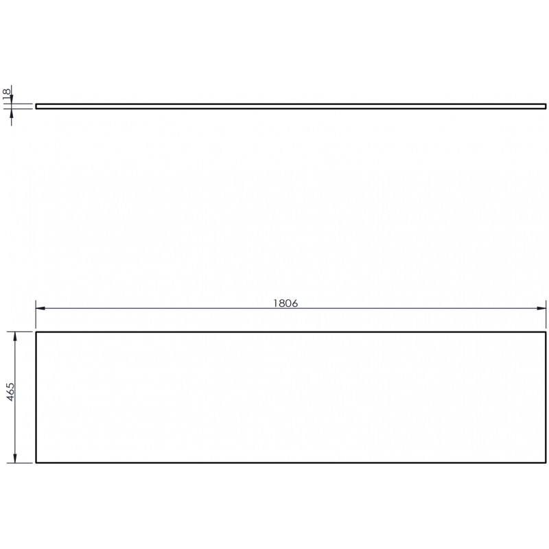 Mexen Uni tablette pour meuble 180 cm, blanc brillant - 91AXX-1804-464-18-00