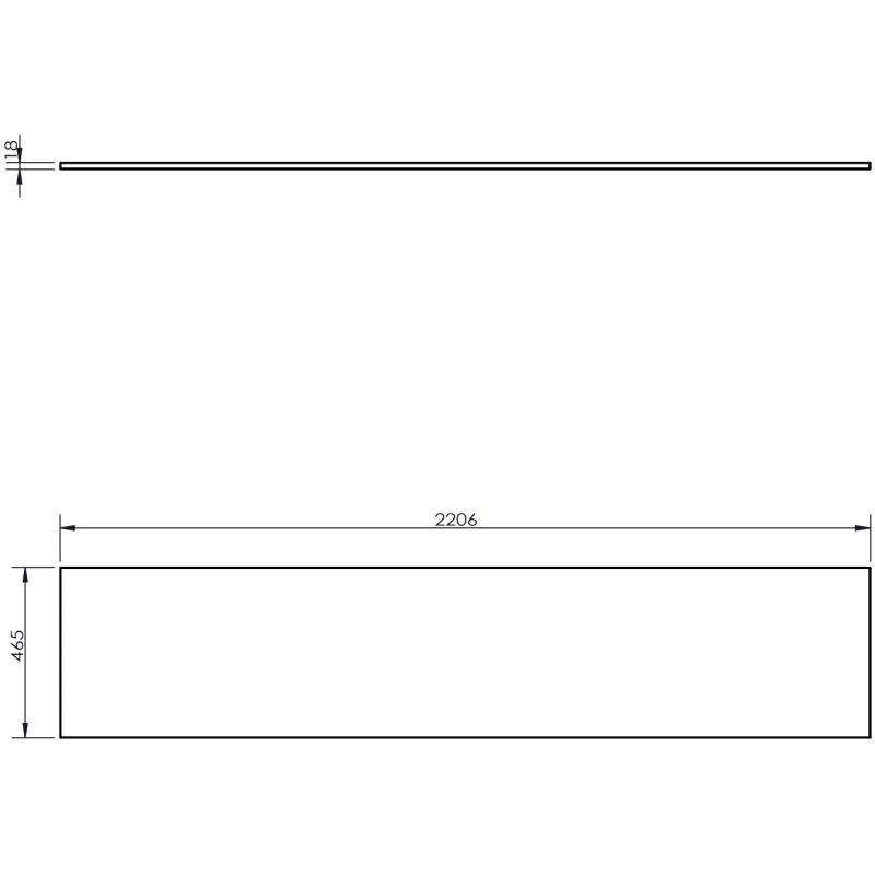 Mexen Uni plan de salle 220 cm, blanc brillant - 91AXX-2204-464-18-00