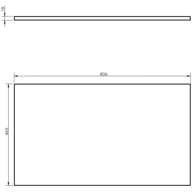 Mexen Uni plateau pour armoire 80 cm, blanc mat - 91AXX-0804-464-18-01