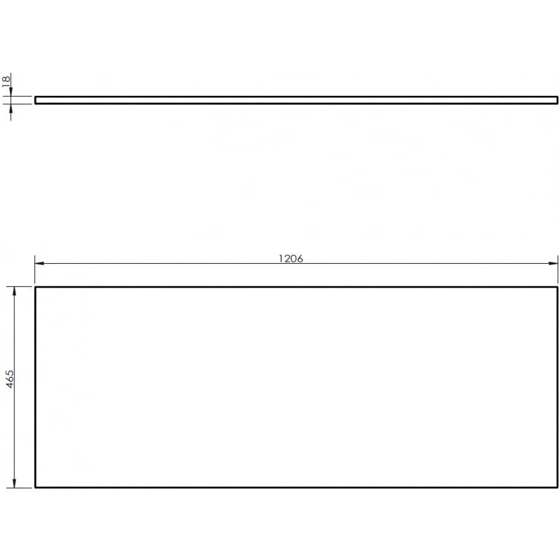 Mexen Uni plateau de meuble 120 cm, blanc mat - 91AXX-1204-464-18-01