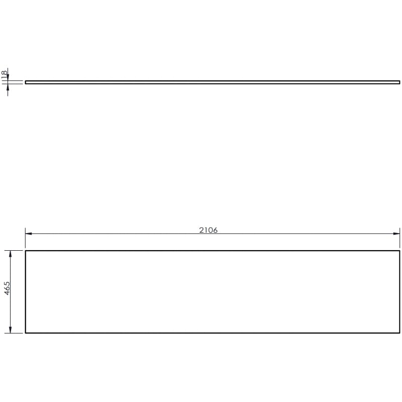 Mexen Uni plateau de meuble 210 cm, blanc mat - 91AXX-2104-464-18-01