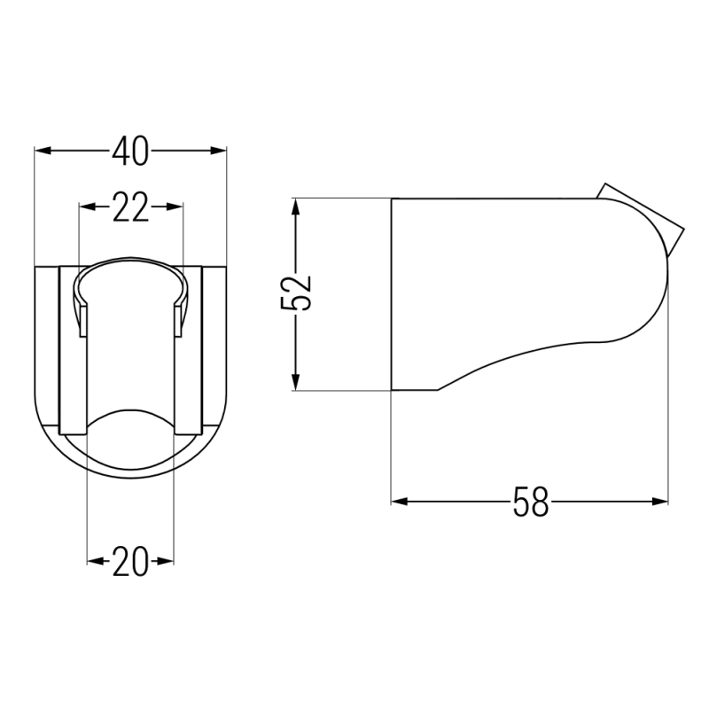 Mexen support de douche, chrome - 79354-00