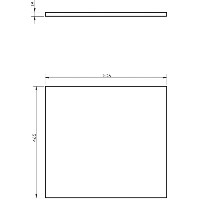 Mexen Uni plateau de lavabo 50 cm, gris mat - 91AXX-0504-464-18-62