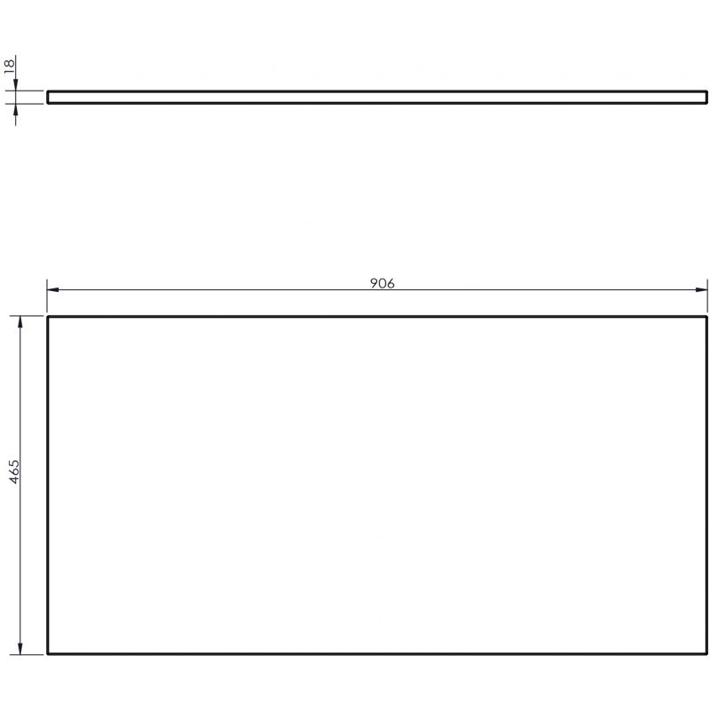 Mexen Uni dessus de meuble 90 cm, gris mat - 91AXX-0904-464-18-62