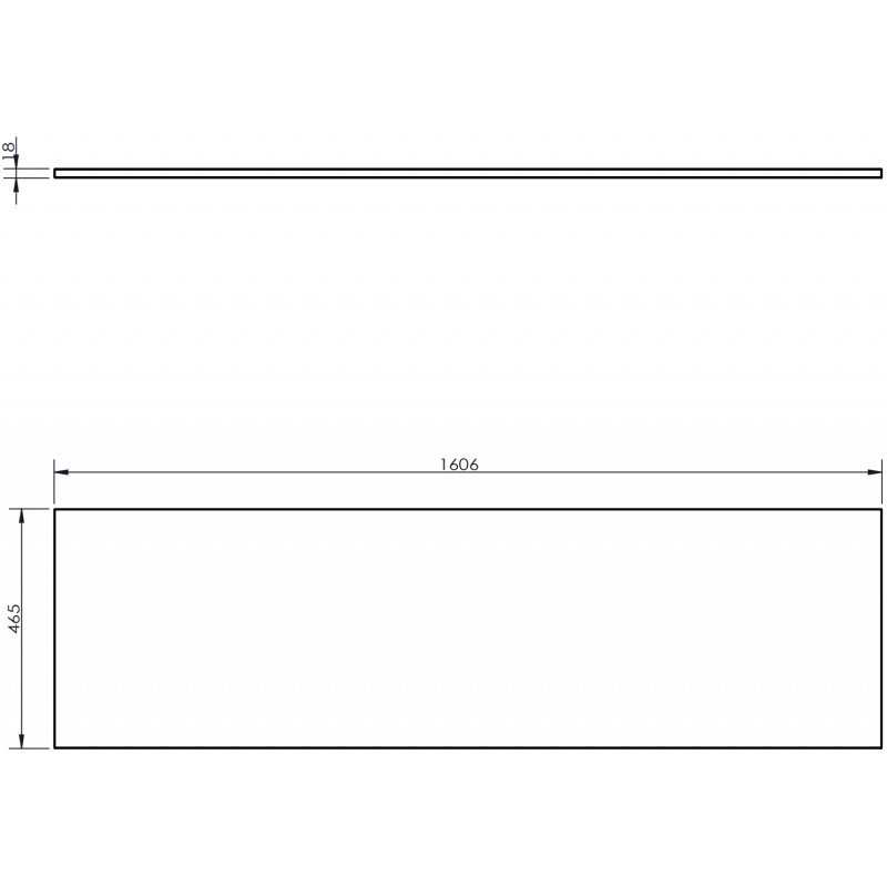 Mexen Uni plateau pour meuble 160 cm, gris mat - 91AXX-1604-464-18-62
