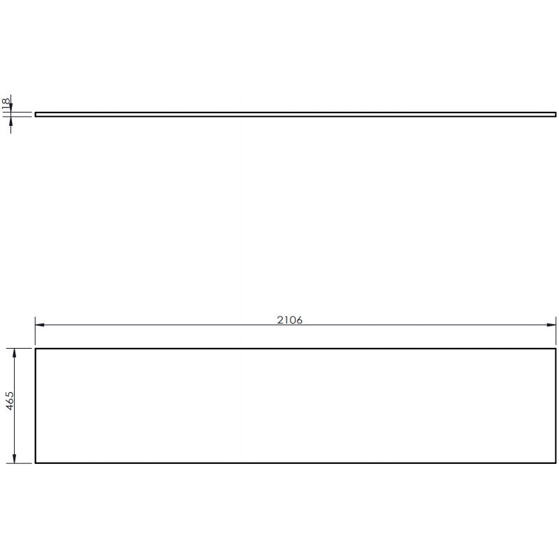 Mexen Uni plateau pour meuble 210 cm, graphite mat - 91AXX-2104-464-18-66