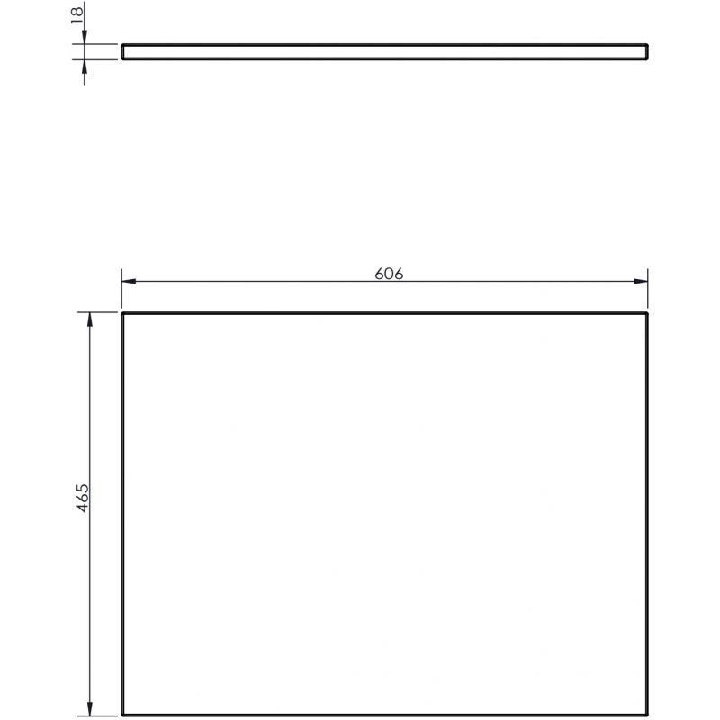 Mexen Uni plateau de table 60 cm, noir brillant - 91AXX-0604-464-18-70