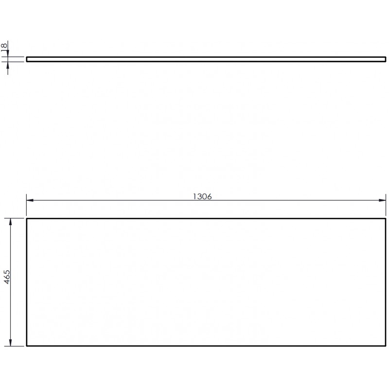 Mexen Uni plateau pour meuble 130 cm, noir brillant - 91AXX-1304-464-18-70